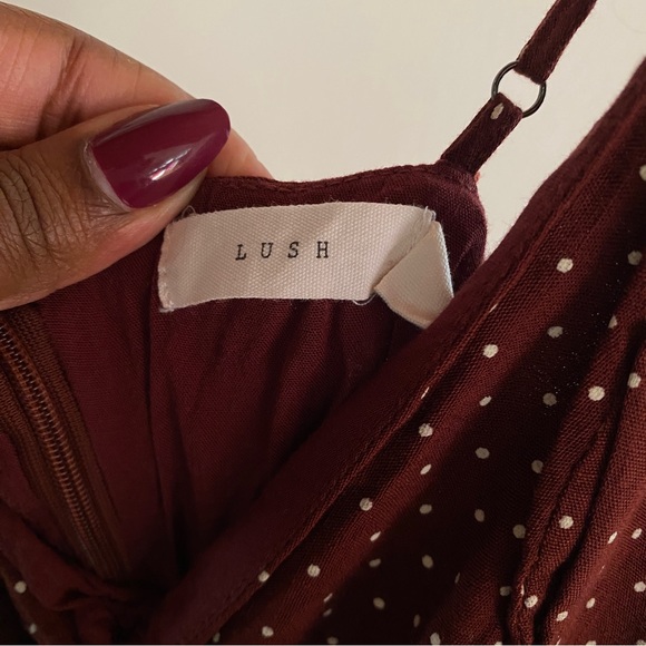 LUSH brown polka dot high low dress - Picture 7 of 7